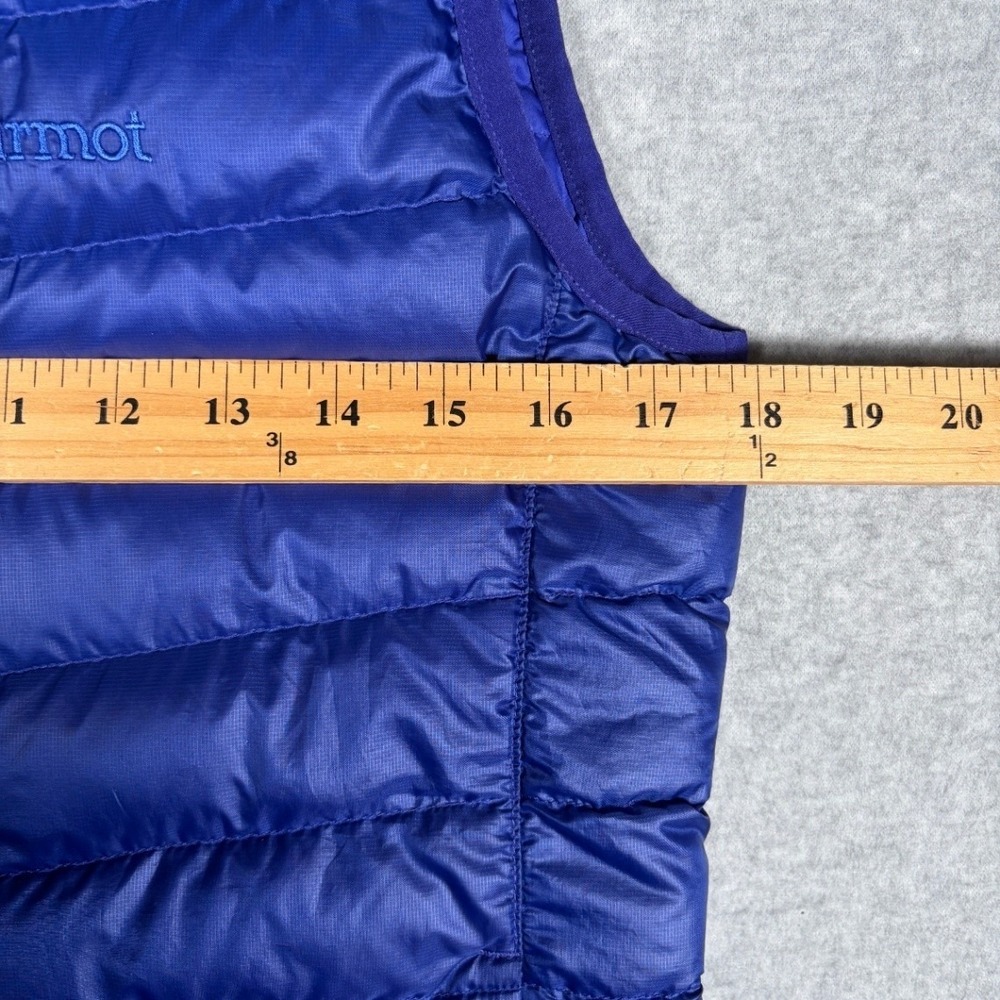 Marmot Vest Women Small Puffer 700 Fill Blue Down Quilted Embroidered Logo - Picture 5 of 12